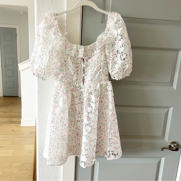 NWT For Love & Lemons Magnolia Lace Eyelet Floral Mini Dress - Picture 12 of 12